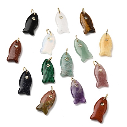 Драгоценный камень подвески, подвески в виде рыбок с латунной микрофиброй и фианитами, золотые