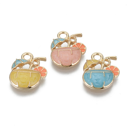 Подвески из эмали и сплава, без кадмия и без свинца, фруктовый сок, золотой свет