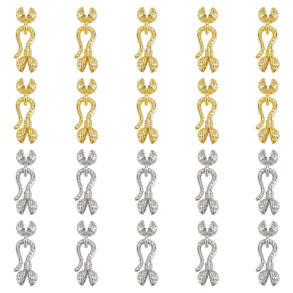 20 шт. 2 цвета латунные застежки-крючки и S-образные застежки, цветок