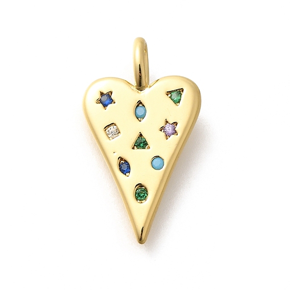 Стойка металлическая латунная микропрофилированная кубическая циркония подвески, без кадмия и без свинца, долговечный, сердце прелести