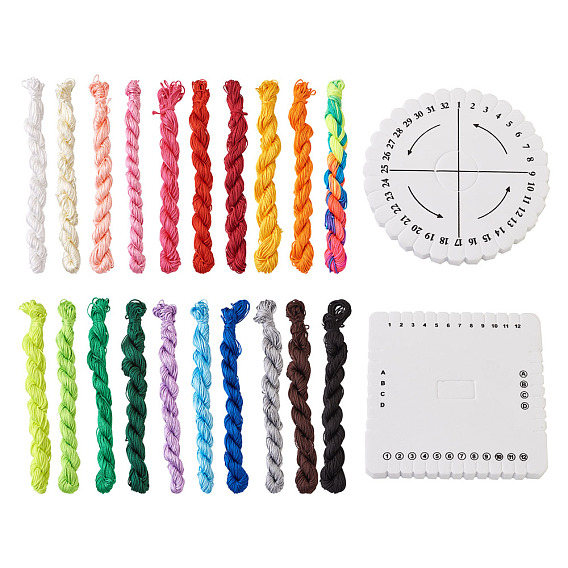 Bracelet Knitting Tray, Braided Board Rope Knot Thread Handmade, with Nylon Thread