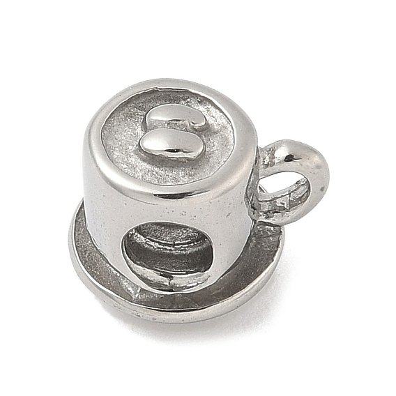 304 из нержавеющей стали европейские шарики, бусины с большим отверстием, чашка кофе