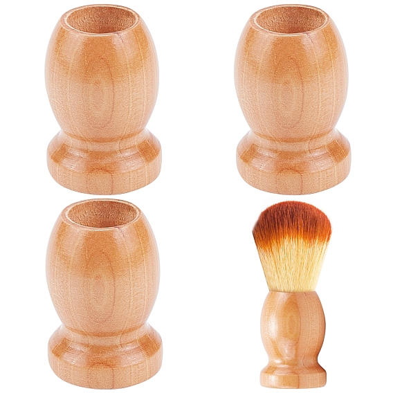 4Pcs Wooden Handle for Brush Making Accessories, Column