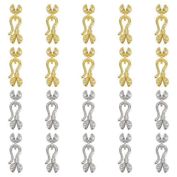 20 шт. 2 цвета латунные застежки-крючки и S-образные застежки, цветок