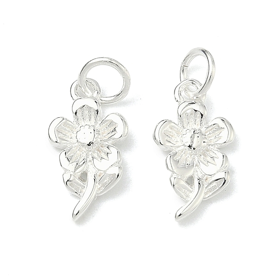 925 подвески-цветы из стерлингового серебра, с печатью 925