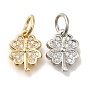 Латунные микро проложить кубического циркония подвески, долговечный, лист прелести, с целью перехода в кольце