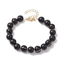 Glass Round Beaded Bracelet with Alloy Clasps