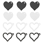 24Pcs 4 Style Spray Painted Alloy Pendants, Heart