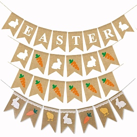 Easter Theme Non-woven Fabric Flags, Hanging Banners, for Party Home Decorations
