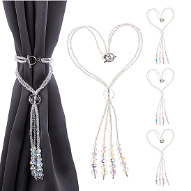 4pcs clips d'embrasses de rideaux en verre, retenues de rideaux de fenêtre, avec alliage fermoirs toggle