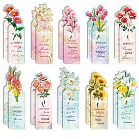 20 Sheets Paper Bookmark, Plant and Flower Bookmarks for Booklover, Rectangle