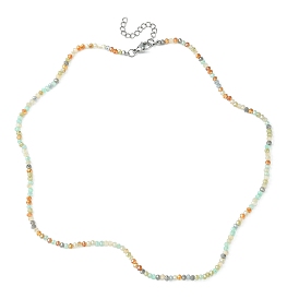 Glass Beaded Necklaces with 304 Stainless Steel Clasps