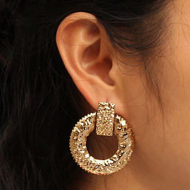 EA1386 Jewelry Fashion Metal Hoop Earrings Personality Irregular Earrings Female