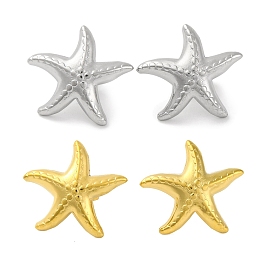 304 Stainless Steel Starfish Stud Earrings