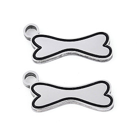 304 нержавеющая сталь с эмалевыми подвесками, подвески в форме кости