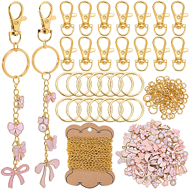 DIY Pendants Decoration Making Kits, Includes Alloy Enamel Pendants, Iron Split Key Rings, Iron Twisted Chains, Plastic Empty Spools, Brass Jump Rings