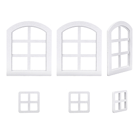 6шт. 2 стили оконных миниатюрных украшений, аксессуары для домашнего кукольного домика с микро-ландшафтом, притворяясь опорными украшениями