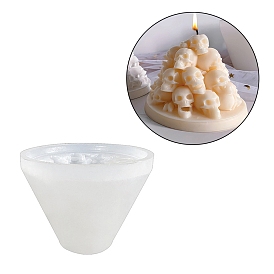 DIY Silicone Statue Candle Molds, for Portrait Sculpture Scented Candle Making, Halloween Skull Stack