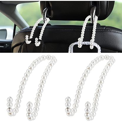 2Perchas de gancho de aleación multifunción de 1 pieza, con cuentas de perlas de plástico abs y diamantes de imitación de cristal de vidrio, para casa, organizador de almacenamiento de asiento de coche