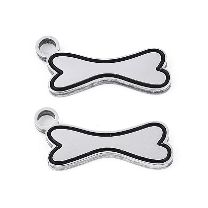 304 нержавеющая сталь с эмалевыми подвесками, подвески в форме кости