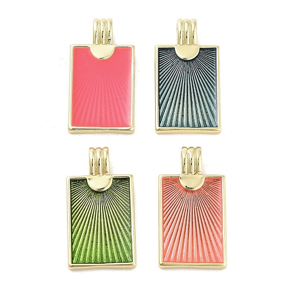 Настоящие позолоченные подвески из латуни с эмалевым покрытием, долговечный, без свинца и без кадмия, прямоугольный шарм