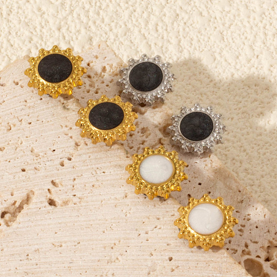 Стильные серьги-гвоздики из нержавеющей стали 304 в форме солнца