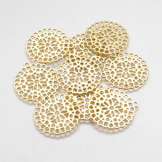 Pendentifs en alliage de style tibétain, sans plomb et sans cadmium, fleur, 30x1mm, Trou: 1.5mm