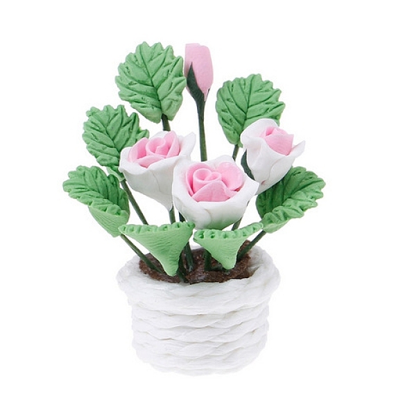 Ornements de pot de fleur en argile polymère, accessoires de maison de poupée micro paysage, faire semblant de décorations d'accessoires