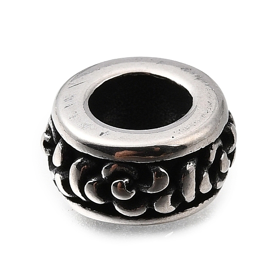 304 из нержавеющей стали европейские шарики, бусины с большим отверстием, рондель