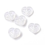 Transparent Acrylic Beads, Glitter Beads, Heart
