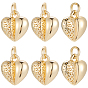 20 piezas de encantos de latón, encantos del corazón, sin plomo y el cadmio, chapado en rack, larga duración plateado