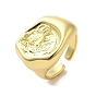 Rack Plating Brass Finger Ring, Cuff Ring, Long-Lasting Plated, Cadmium Free & Lead Free, Flower