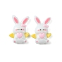 Opaque Resin Cabochons, Rabbit with Wings