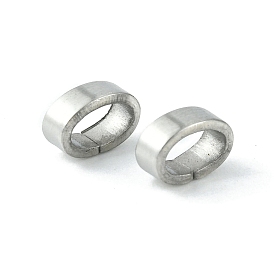 Dessin 201 breloques coulissantes en acier inoxydable/perles coulissantes, pour la fabrication de bracelets en cuir, ovale