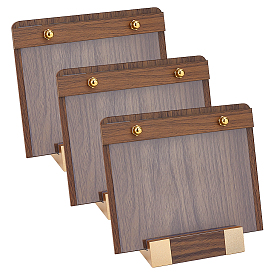 Soporte para letreros de mesa de madera de nogal y acrílico, Soporte de escritorio para etiquetas de precio y tarjetas informativas.