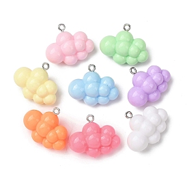 Непрозрачные акриловые подвески, облако прелести, с платиновыми тоновыми железными петлями