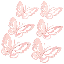 CREATCABIN 3Sets 3D Butterfly PVC Mirrors Wall Stickers, for Home Living Room Decoration