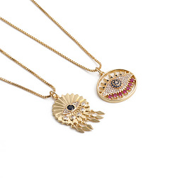 Stylish and Minimalist Evil Eye Necklace with Golden Turkish Charm - Fashionable European/American Jewelry