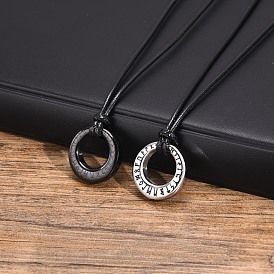 Stainless Steel Rings Pendant Necklace, Urn Ashes Necklaces for Men