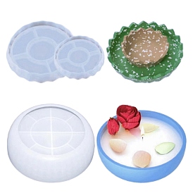 Flat Round DIY Silicone Molds, Resin Casting Molds, For UV Resin