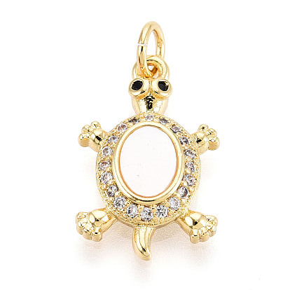 Латунные микропаве прозрачные подвески с фианитом, без кадмия и без свинца, с оболочкой, черепаха, с целью перехода в кольце