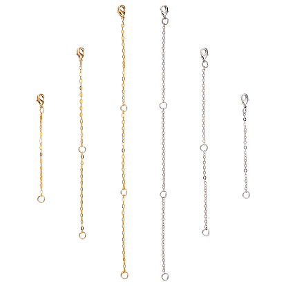 2 наборы 2 цвета латунные застежки-лобстеры, с латунным кабельных цепей