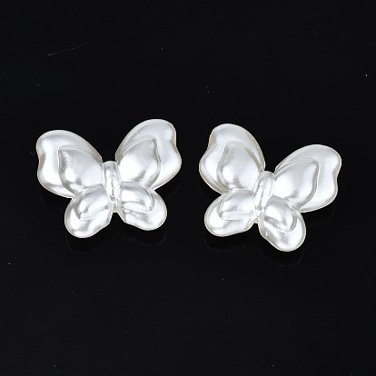 ABS Plastic Imitation Pearl Beads, Butterfly
