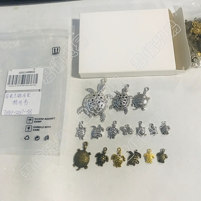 16 Style Tibetan Style Alloy Pendants, Sea Turtle & Tortoise