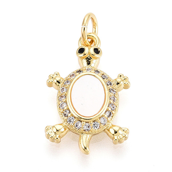 Латунные микропаве прозрачные подвески с фианитом, без кадмия и без свинца, с оболочкой, черепаха, с целью перехода в кольце