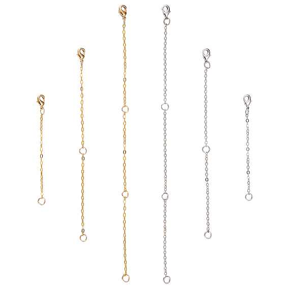 2 наборы 2 цвета латунные застежки-лобстеры, с латунным кабельных цепей