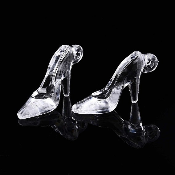 Прозрачные акриловые подвески, туфли на высоких каблуках