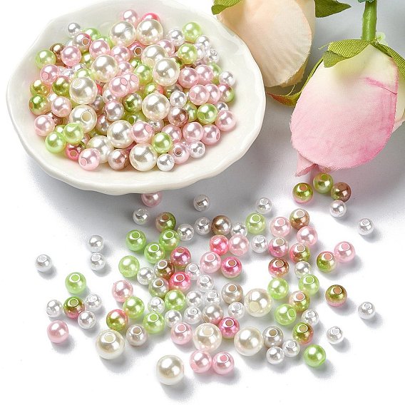 5 цвет абс пластмассовый имитационный жемчуг бисер, круглые