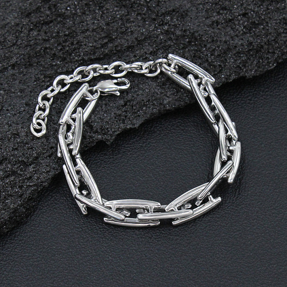 Mybeadsfindings 304 Stainless Steel Link Chain Bracelet