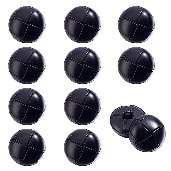 12Pcs Cowhide Shank Buttons, Half Round, 1-Hole